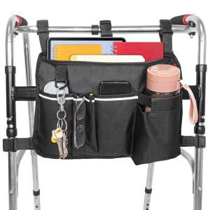 컵 홀더가 있는 접이식 워커용 UlifeBetter 워커 백, 롤레이터 정리함 보관 파우치 시니어용 액세서리 백 (대형)