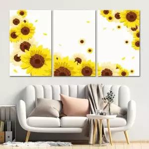 [하프클럽/셀러허브]해바라기 돈들어오는 3분할 옐로우플라워 캔버스액자