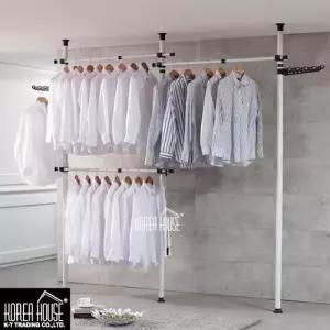 ( )3단 폴 정리 옷걸이 행거 고급형 38mm 수납 보관 옷장