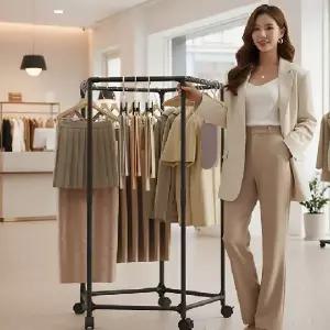 다용도 멀티 이동식 옷걸이 행거 드레스룸 인테리어 설치 캠핑 옷가게 수납 보관 정리 실내 야외 소품 용품