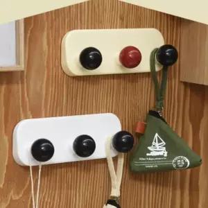 무타공 접착식 벽 후크걸이 동글동글 볼 옷걸이 수납 정리 5구 다용도 걸이