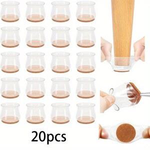 펠트 패드가있는 실리콘 의자 다리 커버 탄성 두꺼운 방지 미끄럼 바닥 보호대 내마모성 테이블