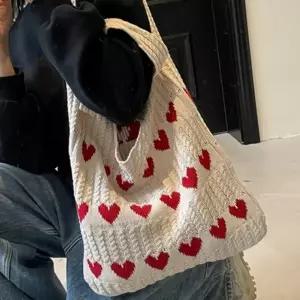 하트 니트 숄더백 토트백 에코백 도시락 네트 그물 가방