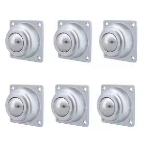 XiKe 6 팩 1-1/2 롤러 볼 이송 베어링 회전 캐스터 롤러가 있는 하드 크롬 스틸 장치 스탠드 컨베이어 장비