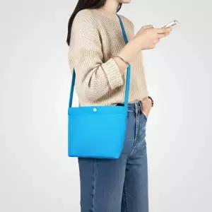 ( )원버튼 캔버스 미니 크로스백 스카이 무지 에코백 가벼운 여행용 데일리 가방