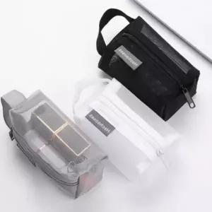 메쉬 사각 파우치 대용량 화장품 필통 소품 케이스 가방 미니백 여행