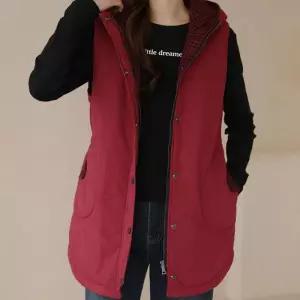 [신상오픈런]롱패딩 후드점퍼 조끼 미시룩 누빔자켓 체크안감 (28576559)