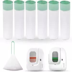 120 카운트(6롤) 교체용 쓰레기봉투 PETKIT PuraMax 자동 청소 쓰레기통 내구성 있는 드로스트링 누수 방지