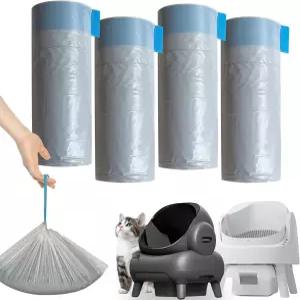 니카사M1 및 펫 피벗 오토쿠퍼와 호환되는 80개의 쓰레기 봉투 11개의 오픈탑 자동 청소 고양이 쓰레기통