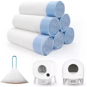 후모이 및 프사이트고 셀프 클리닝 쓰레기통용 고양이 쓰레기통 라이너 120개 두꺼운 튼튼한 쓰레기 봉투