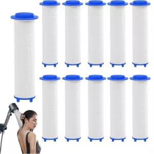 10Pc 샤워 헤드 필터 드라이브 교체 면. 코어 드롭세 휴대용 PP 2.95인치 면 헤드용 이온 카트리지 워터