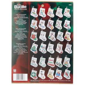 부실라 카운트 크로스 스티치 장식 키트, 84293 작은 스타킹, 화이트