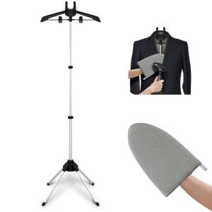 의류용 스티머 행거 스탠드 및 다림질 장갑, 옷걸이용 조절 가능한 미니 그레이 보드 휴대용 액세서리