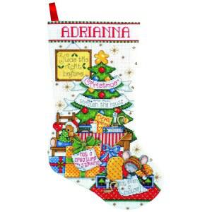 디자인 작품 공예 슬리피 마우스 카운트 크로스 스티치 스타킹 키트, 멀티, 해충 퇴치기 v.323