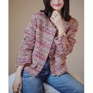 가을 샤오샹 프렌치 라운드넥 숏무드 코트 여성코트 트위드 상의 OOTD3