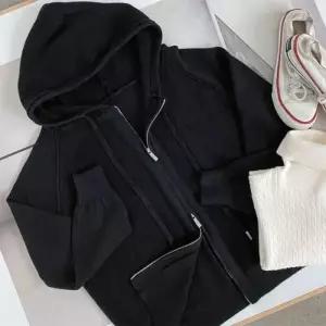 [신상오픈런]모달 잔골지 기본 니트점퍼 후드가디건 검정자켓 (28560379)