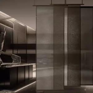 일본식 모시 커튼 가림막 여름 카페 공간분리 파티션