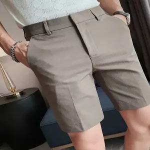 흰색반바지 남성 여름 편한 벨트 슬림핏 스트레이트 쇼츠