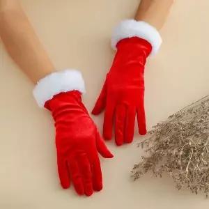 [하프클럽/셀러허브]크리스마스 산타장갑 의상 레드 벨벳 소품 코디 산타걸 성탄절