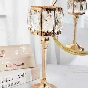 [하프클럽/셀러허브]캔들홀더 골드 크리스탈 촛대 M 빈티지소품