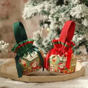 [하프클럽/셀러허브]크리스마스 미니 양말 선물 주머니 산타가방  구디백 파우치 데코용