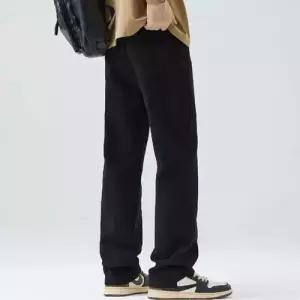 바지 남자 블랙 청반바지 도톰한 청바지 스트레이트핏 스판 5부 젠1