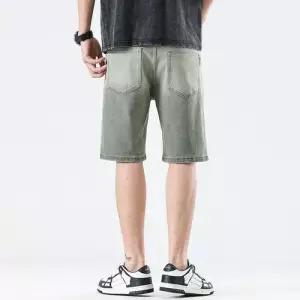 바지 남성 그린 데님 붐 청반바지 하의 그러데이션 5부 젠1