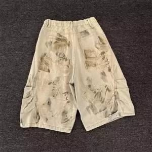 남자 데님 청반바지 반밴딩 일자 커브 와이드 칠부바지 반바지 젠1