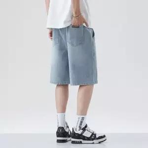 남성 바지 데님 캐주얼 스킨 얇은 통기성 청반바지 내마모성 별무늬 슬림핏 소프트 반바지 젠1