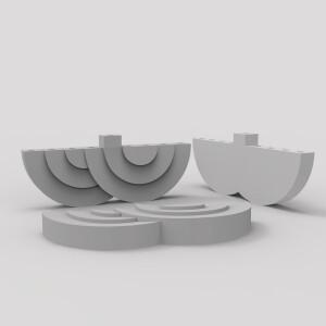 수제 콘크리트 Hanukkah Menorah 실리콘 몰드 9 홀 촛대 금형 독특한 유대인 선물 DIY