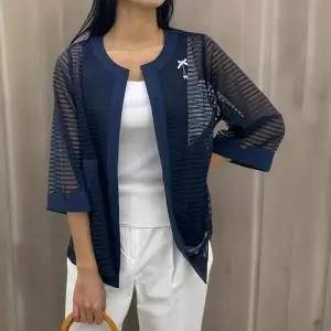 [신상오픈런]여성 여름 시스루 메쉬 노카라 7부 자켓 (36189898)