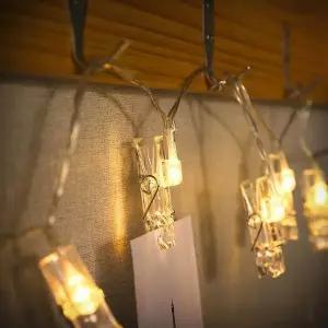 [하프클럽/셀러허브]LED사진집게 30구 LED 클립 집게 전구(4.8m) (웜색) 사진집게 LED집게