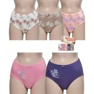 꽃패턴 순면 할머니 중년 여성 팬티세트x5p 생일선물 엄마 위생팬티