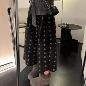 여성용 바지 빈티지 캐주얼 모직 트렌디 아이템 트위드 도톰 와이드 9부 8~ HT4