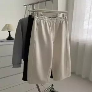 바지 모직 여성용 겨울 슬림핏 트렌디 기모 할머니 와이드 아이템 9부 HT4