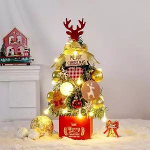 [하프클럽/셀러허브]크리스마스 40cm 메리 슈슈 트리 풀세트 전구포함