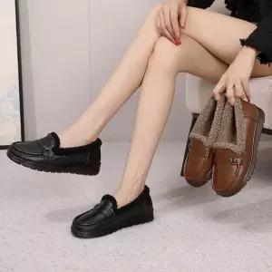 여친 빈티지 러블리 신발 단화 로퍼 리얼 가죽 추동 기모보온 라운드 옥스퍼드화 플랫 다올4