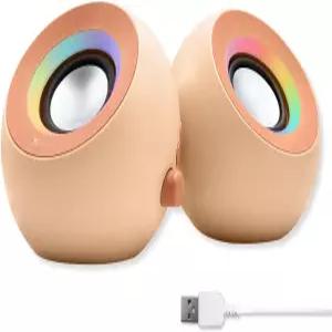 RGB 조명 블루투스 USB AUX를 지원하는 데스크톱 PC용 X9 퍼포먼스 브라운 컴퓨터 스피커 - 트리플 모드