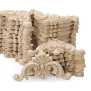 WEIERBAN 32PCS 목재 가전 및 온레이 가구 장식용 DIY 조각 침대 도어 캐비닛 옷장 벽난로 로마 기둥 캐비닛(32PCS)