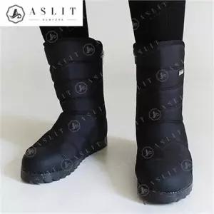 [애슬릿] 패딩 투톤 여성 안감 털 지퍼 미들 방한 부츠