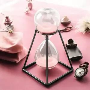 [하프클럽/셀러허브]30분모래시계30분 북유럽풍 블랙메탈 유리 모래시계 30분 사우나 타이머