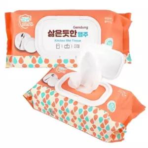 감동 삶은듯한행주 72매 캡형 살균 주방 다용도 물티슈 대용량 식기세정 티슈