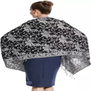 여성용 파쉬미나 스카프 우아한 랩 활기찬 색상 시크 페이즐리 패턴 부드러운 경량 웨딩 파티 캐주얼웨어