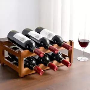 [하프클럽/셀러허브]수평와인렉 베네토 2단 원목 와인랙 대나무 와인병 보관 진열대 수평와인랙