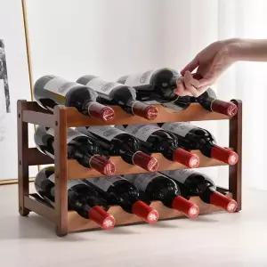 [하프클럽/셀러허브]수평와인렉 베네토 원목 와인랙 12구 대나무 와인병 보관 거치대 수평와인랙