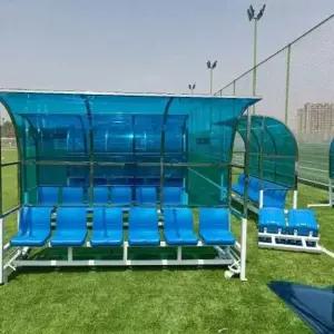 선수 벤치 대기석 테니스장 코트 휴식 의자 그늘막 철제