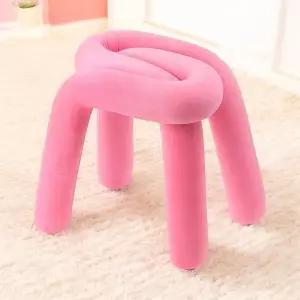 [하프클럽/셀러허브]화장대의자 볼드라인 인테리어 스툴(핑크) 패브릭 화장대스툴
