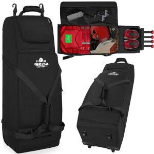 바퀴가 달린 대형 롤링 야구 가방, 4인용 롤러 휴대용 후크가 별 공간이 수 배트, 등을 보관할 가방 등 포수 있는 소프트볼 신발 헬멧 펜스 기어 장비