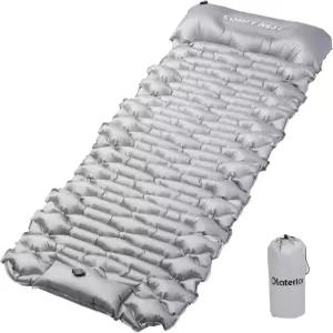 4.8 R-값의 캠핑 수면 패드 베개와 내장 풋 펌프가 있는 초경량 매트 야외 하이킹 배낭여행 여행 텐트를