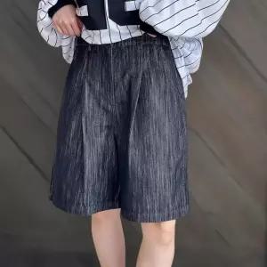 [신상오픈런]여성용 5부 핀턱 버뮤다 청반바지 남자 여름 와이드 데님 팬츠 (38643066)